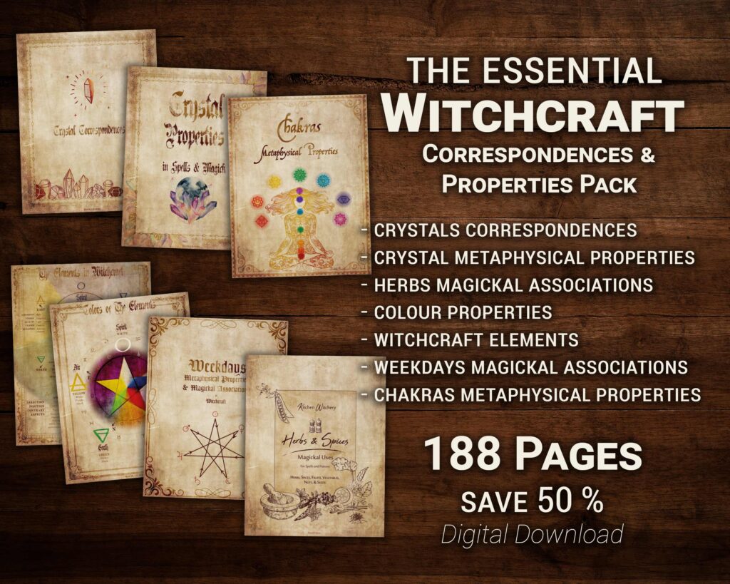 The Essential Witchcraft Correspondences and Properties Pack - MagikCharms