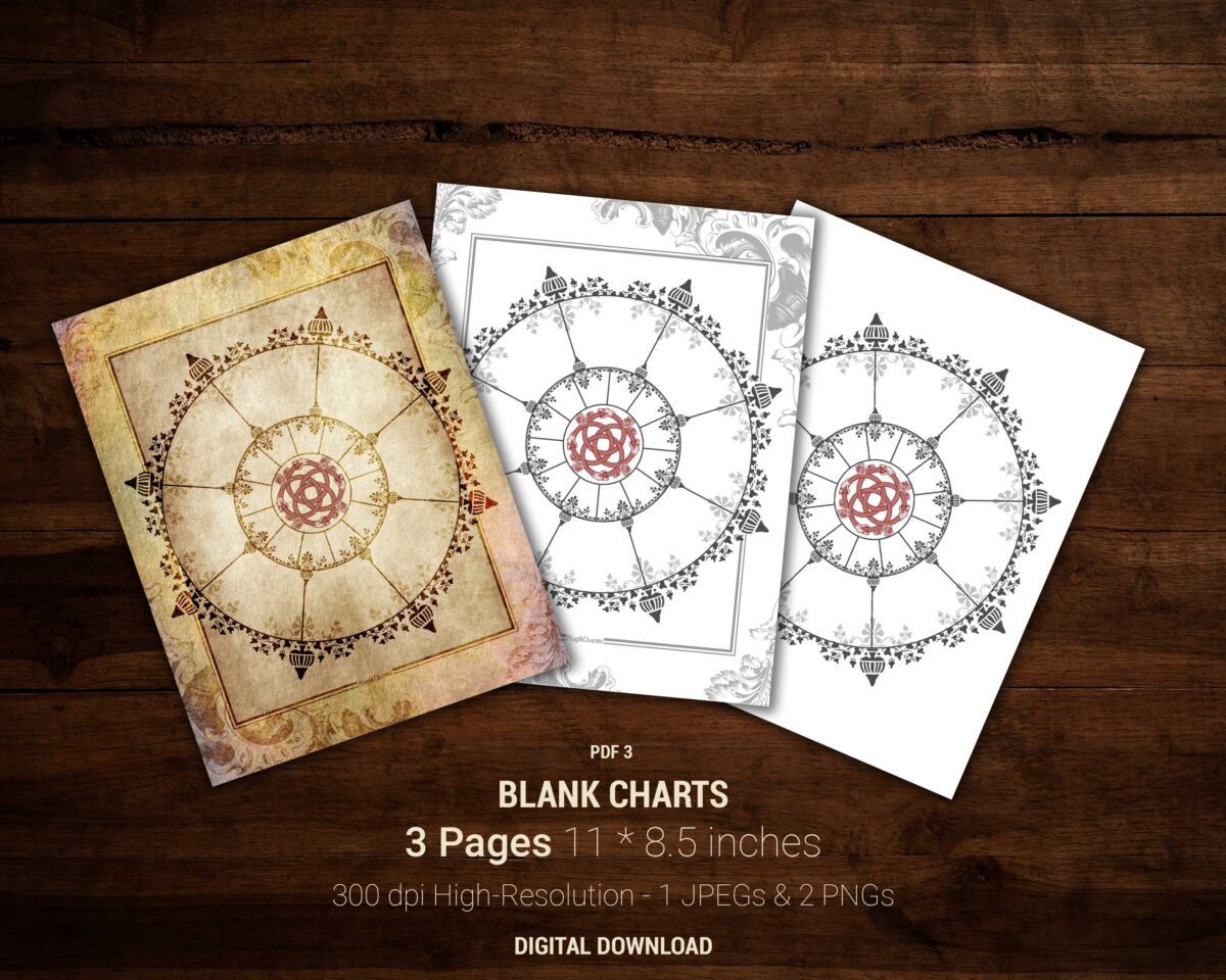 Blank Wheel of the Year chart. Digital PDF download.Personal grimoire pages.