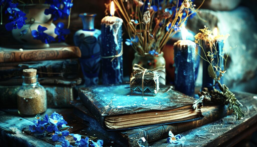 Colour blue in witchcraft rituals and magick spells
