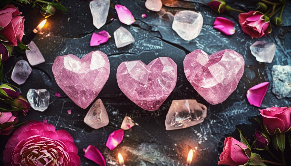 Pink crystals in magickal spell work