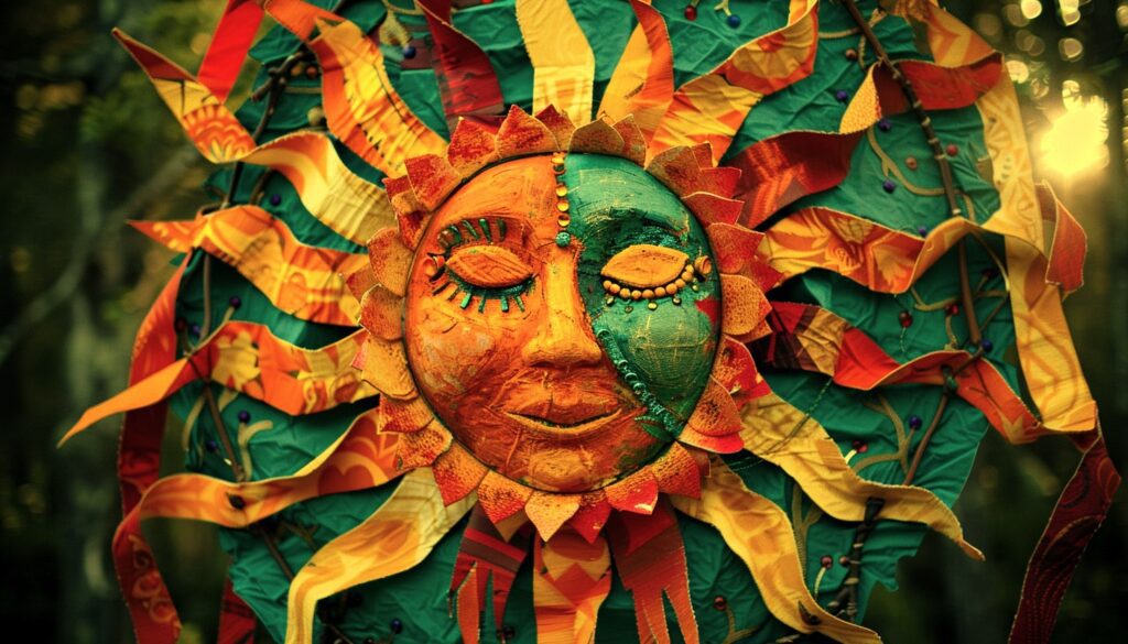 Close up of Litha sun wheel magick