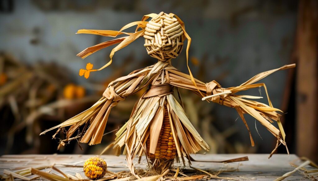 Traditional Lughnasadh Corn dollies symbolizes fertility and harvest.