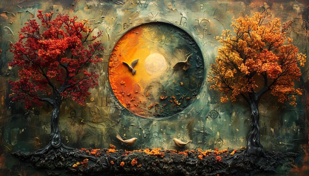 Fall equinox - balance between day and night - welcome autumn Mabon