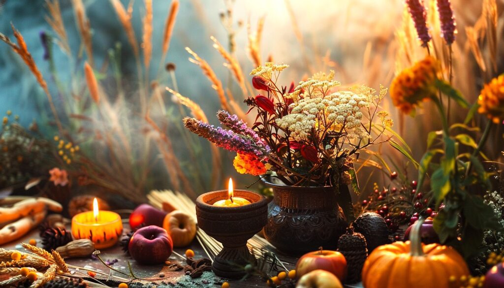 Lughnasadh Festival floral altar