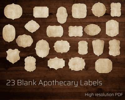 23 Blank Apothecary Jar Labels