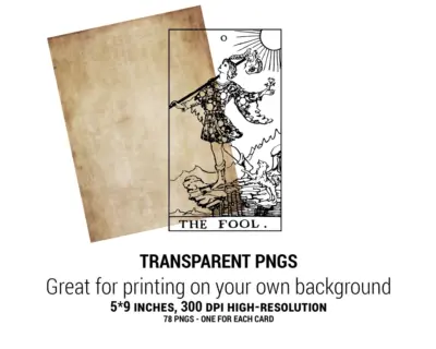 78 Rider Waite Tarot Cards Vector PNG JPG SVG Digital Download