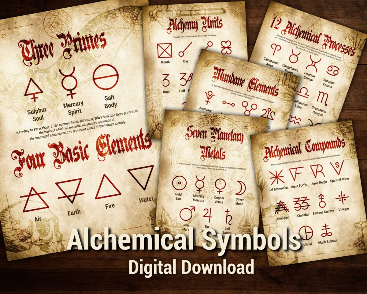 Download the standard version of the alchemical symbols in alchemy