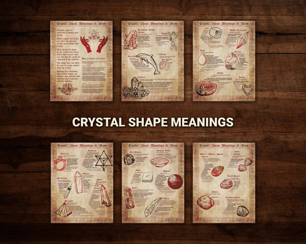 Crystal shapes and their uses in witchcraft.