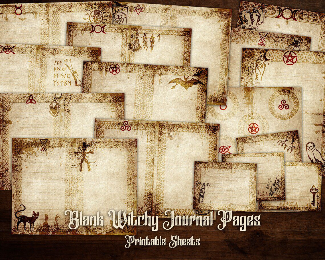 Witchy Book of shadow digital paper