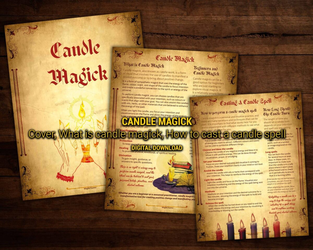 What is candle magick and how to cast a candle magick spell + grimoire cover page