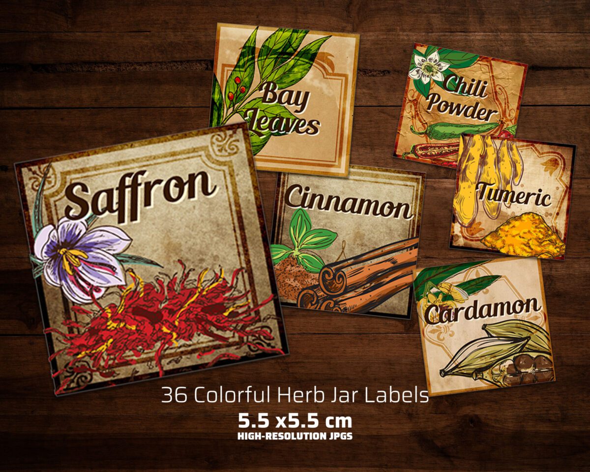 Unique herb labels for your pantry