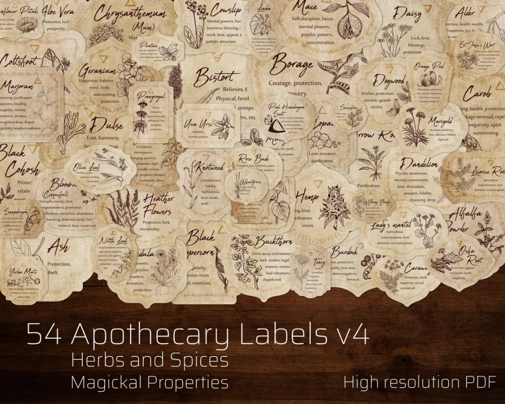 Spice Jar Labels Art Set