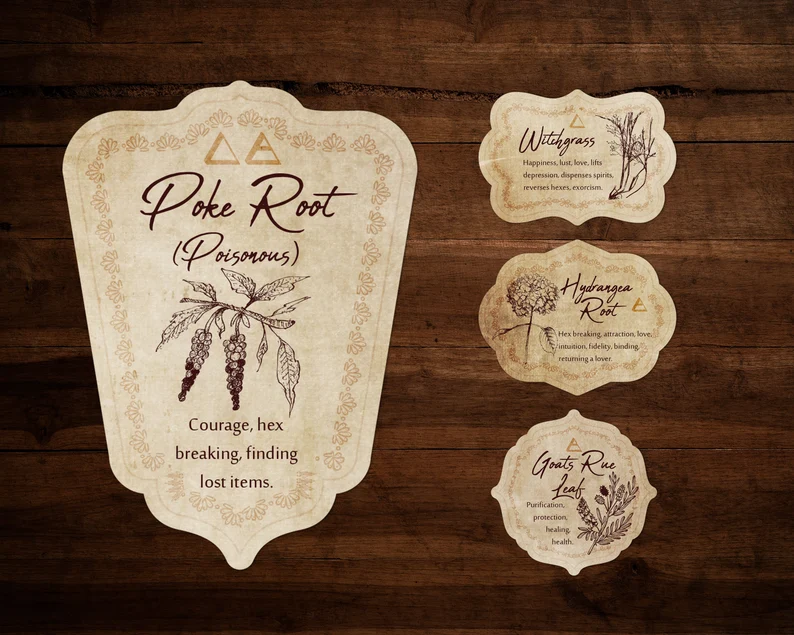 Herb & Spices v6 Apothecary Label Set 60 Printable