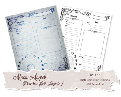 Printable Moon Magick Spell Template in two different formats