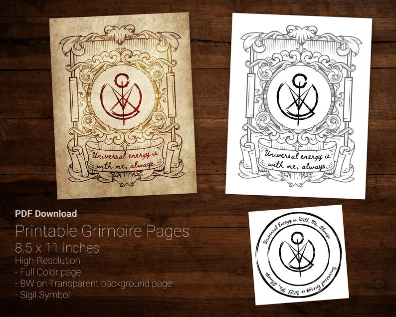 Universal energy is with me always Sigil Chaos Magic vector download